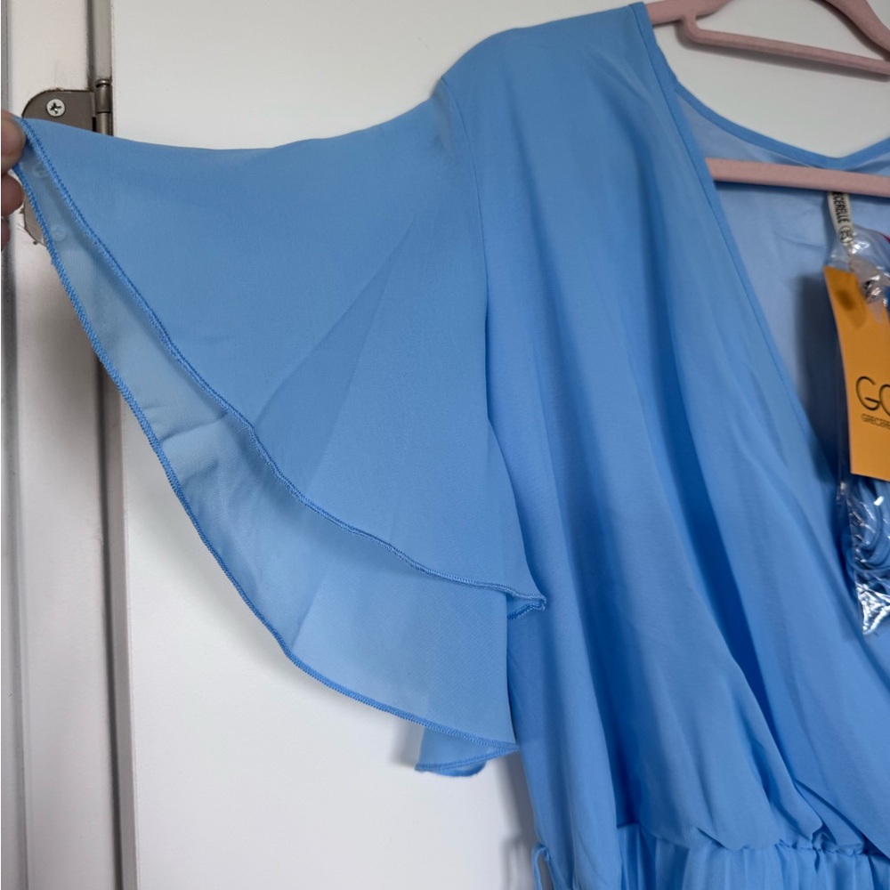 Elegant Blue Pleated Dress - NWT - Picture 5 of 9
